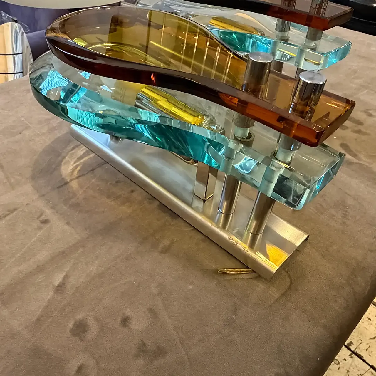 Pair of glass wall lights by Veca, 1970s 4