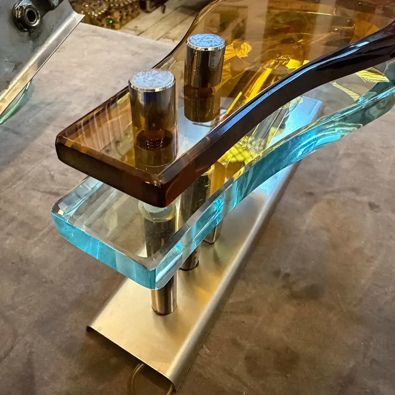 Pair of glass wall lights by Veca, 1970s 7