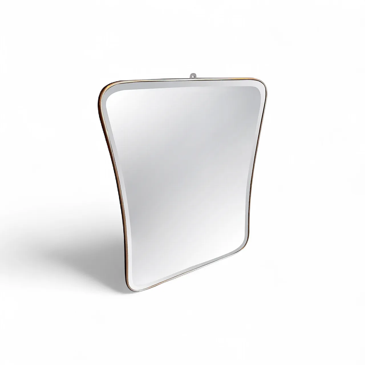 Specchio da parete in ottone a forma di biscotto di Gio Ponti, anni '50 11