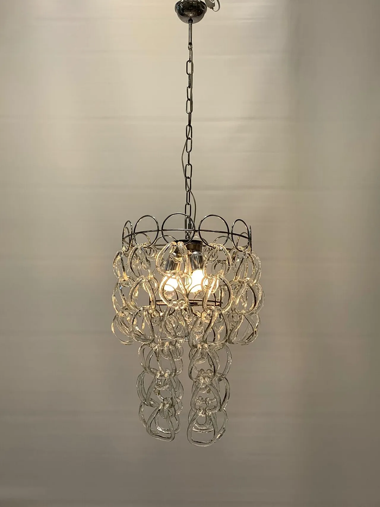 Lampadario in vetro di Murano di Vistosi, anni '70 1
