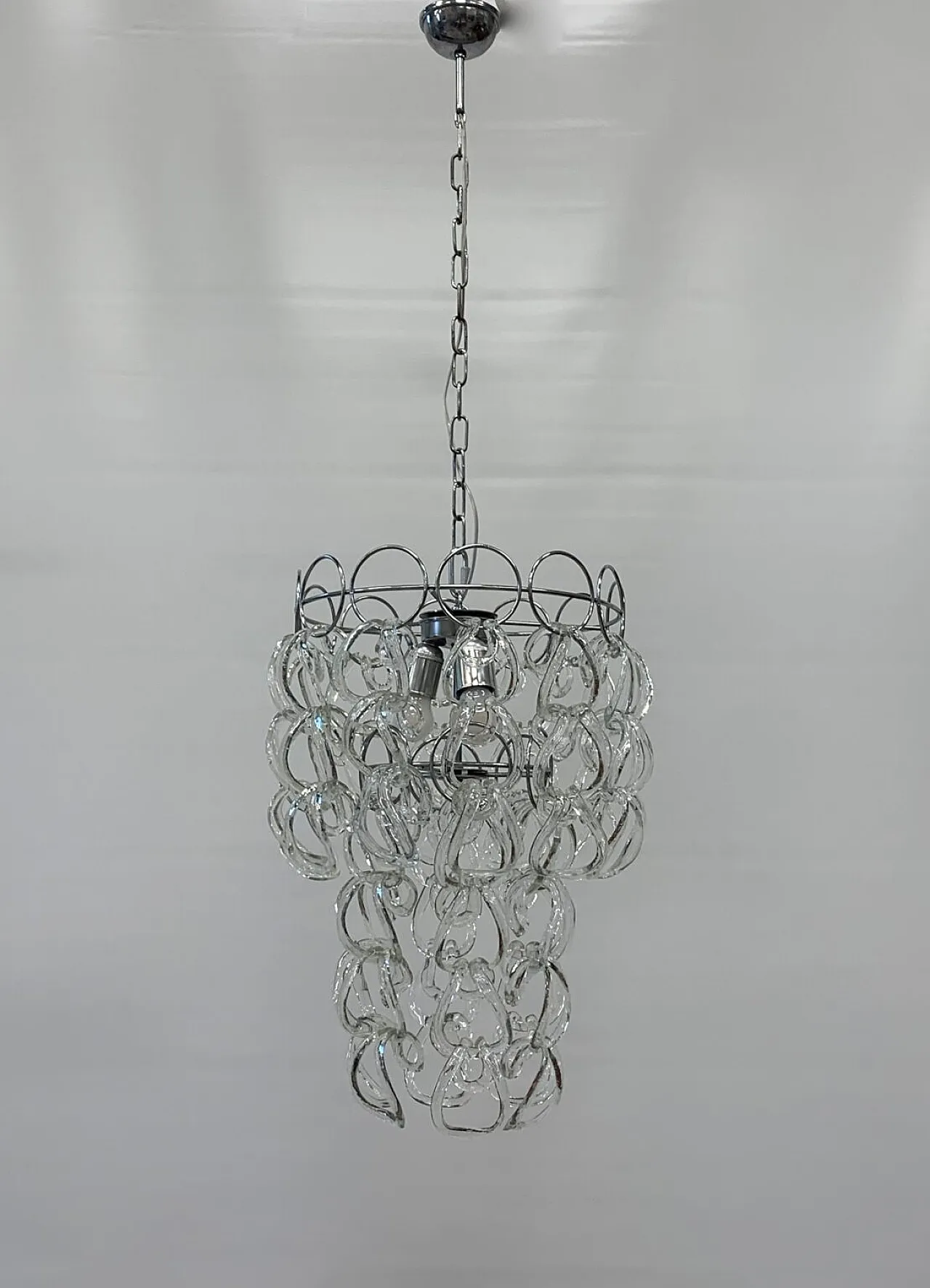 Lampadario in vetro di Murano di Vistosi, anni '70 4