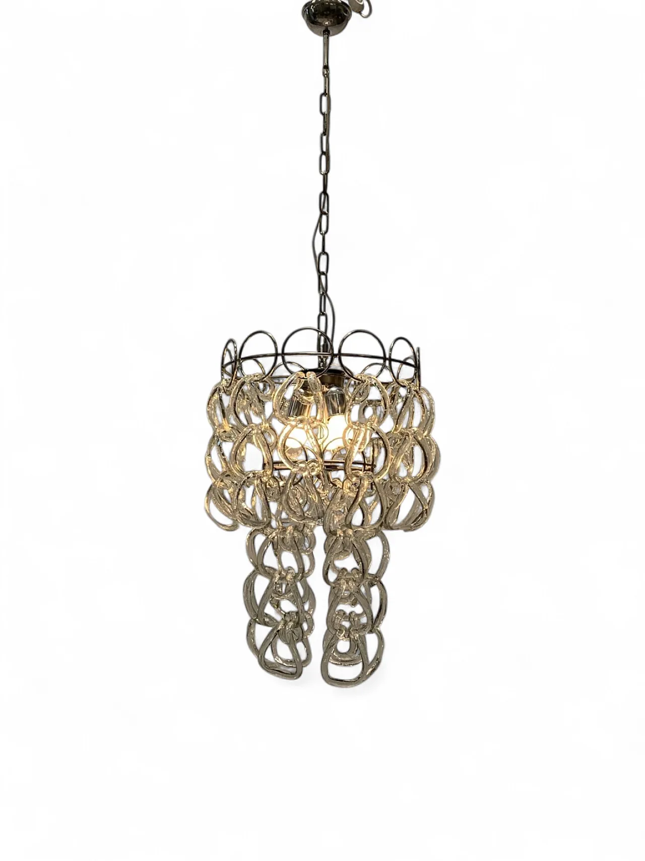 Lampadario in vetro di Murano di Vistosi, anni '70 5