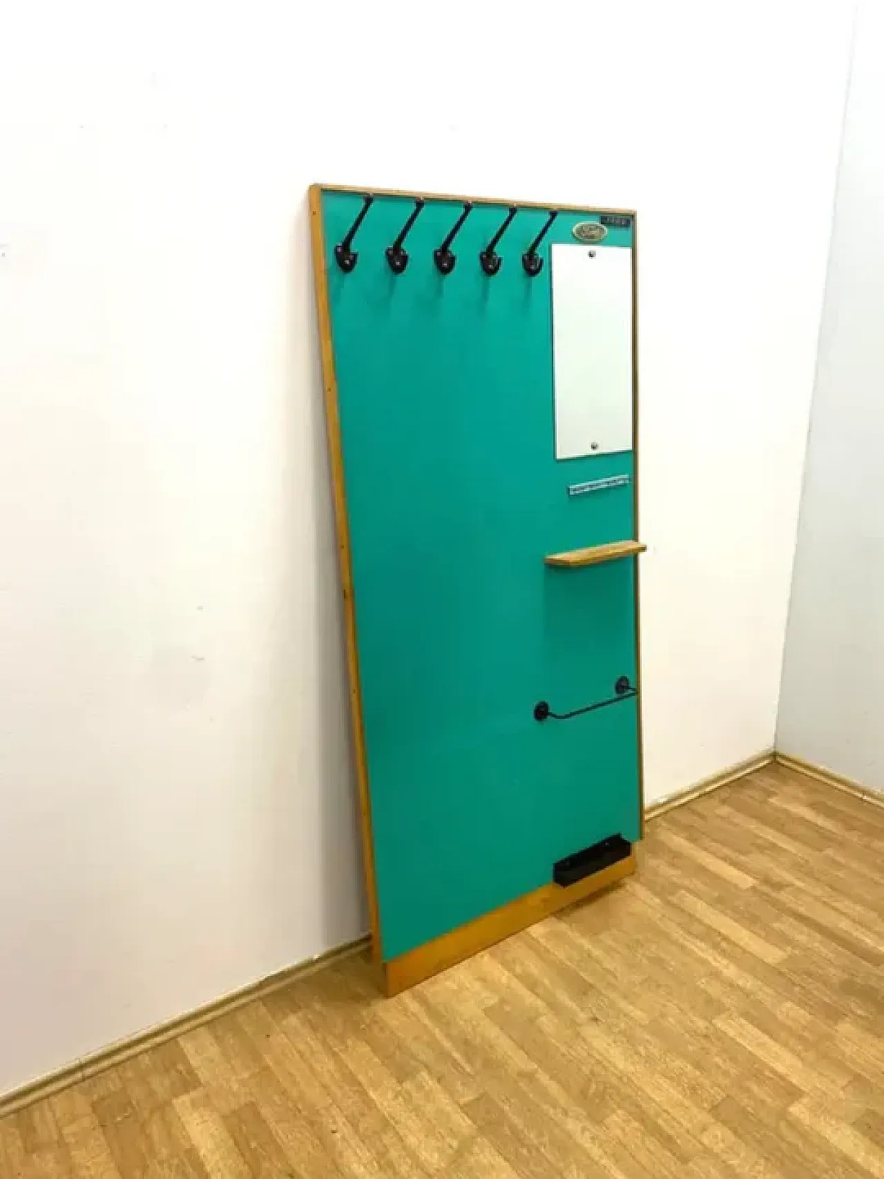 Appendiabiti da parete retrò con specchio, anni '60 7