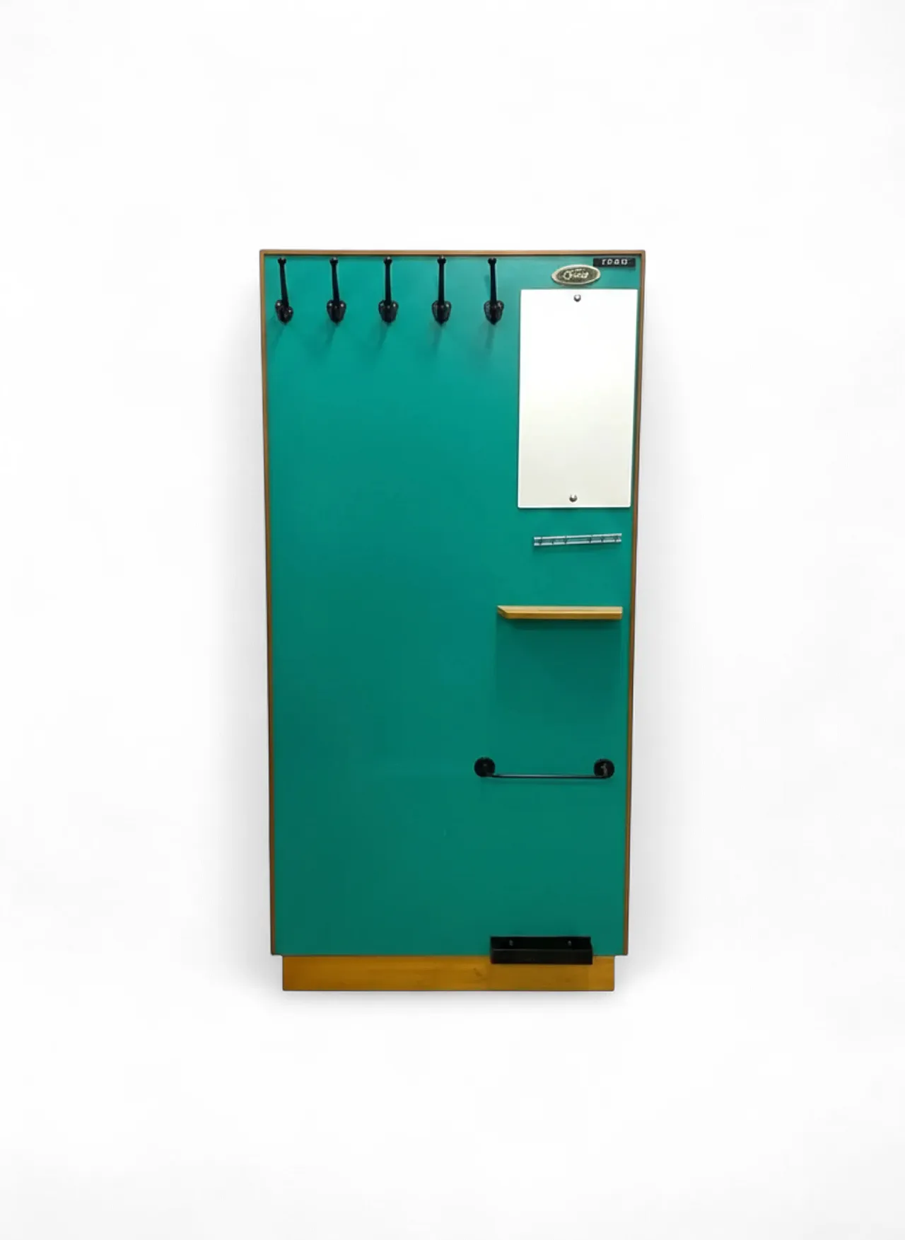 Appendiabiti da parete retrò con specchio, anni '60 9