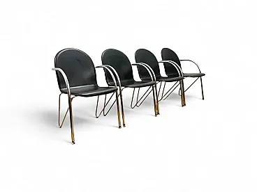 4 Sedie retrò con braccioli, anni '80