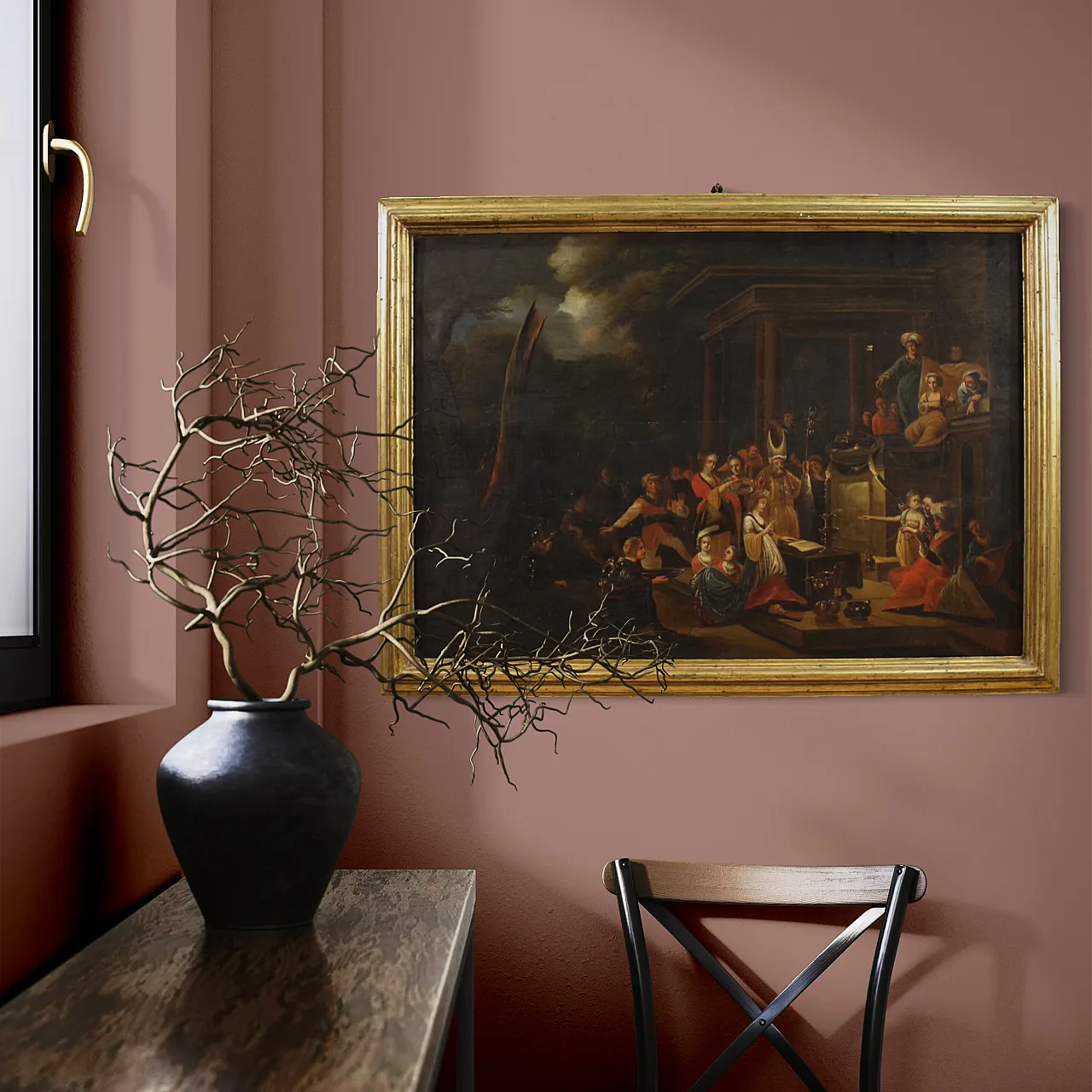 Flemish painting on wood, 19th century 9