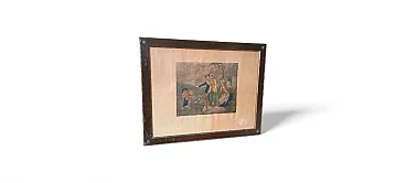 Scena bucolica, acquaforte di Bortignoni, XIX secolo