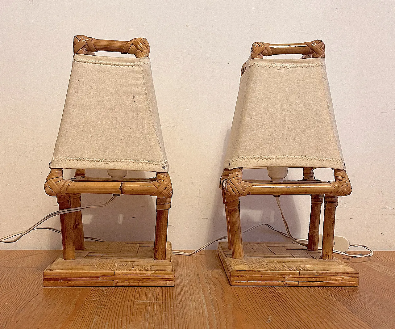 Bamboo wall light, 70s 3