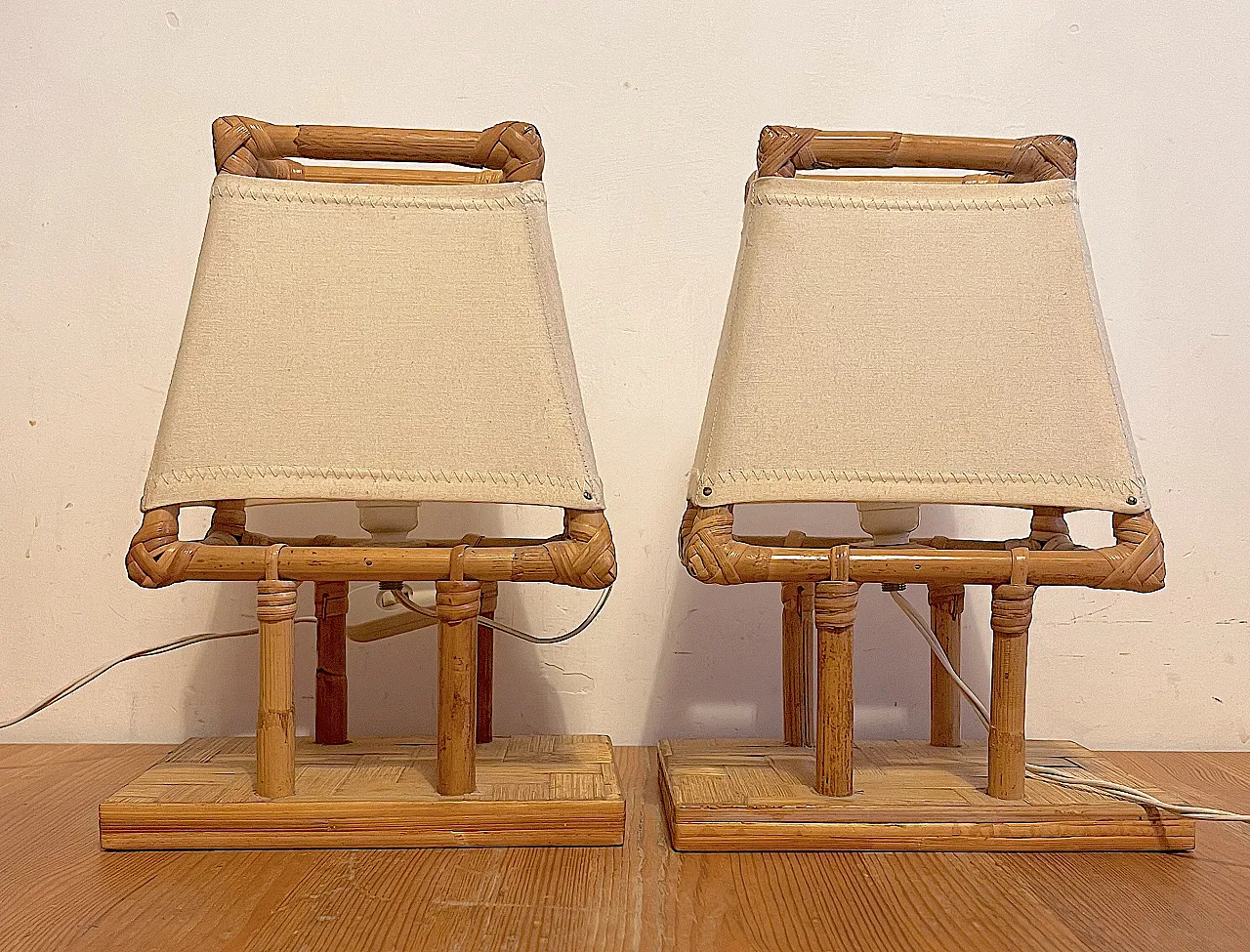 Bamboo wall light, 70s 4