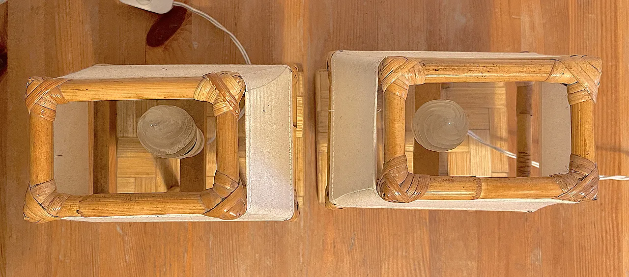 Bamboo wall light, 70s 5