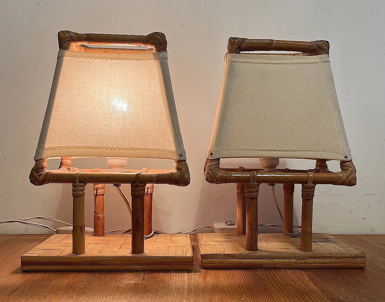 Bamboo wall light, 70s 6