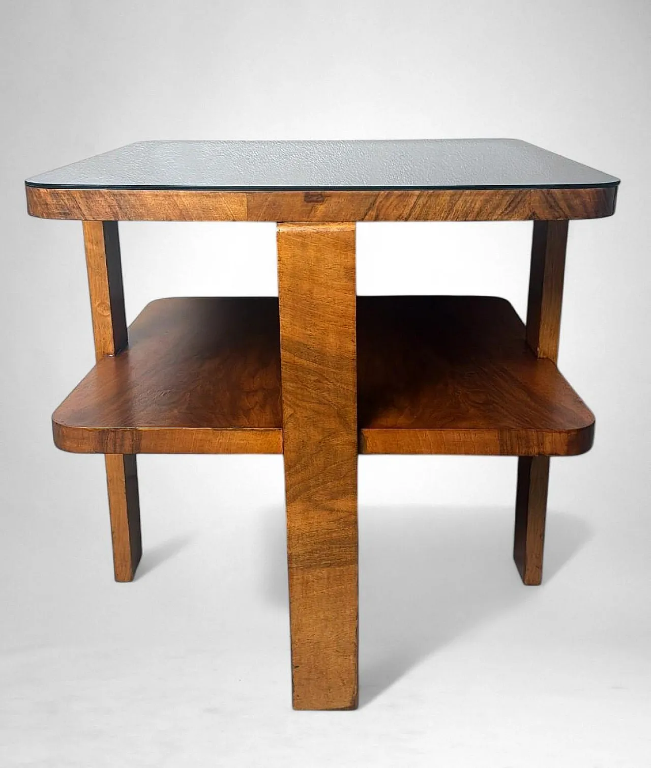 Art Deco square coffee table with glass top, 1930s 5