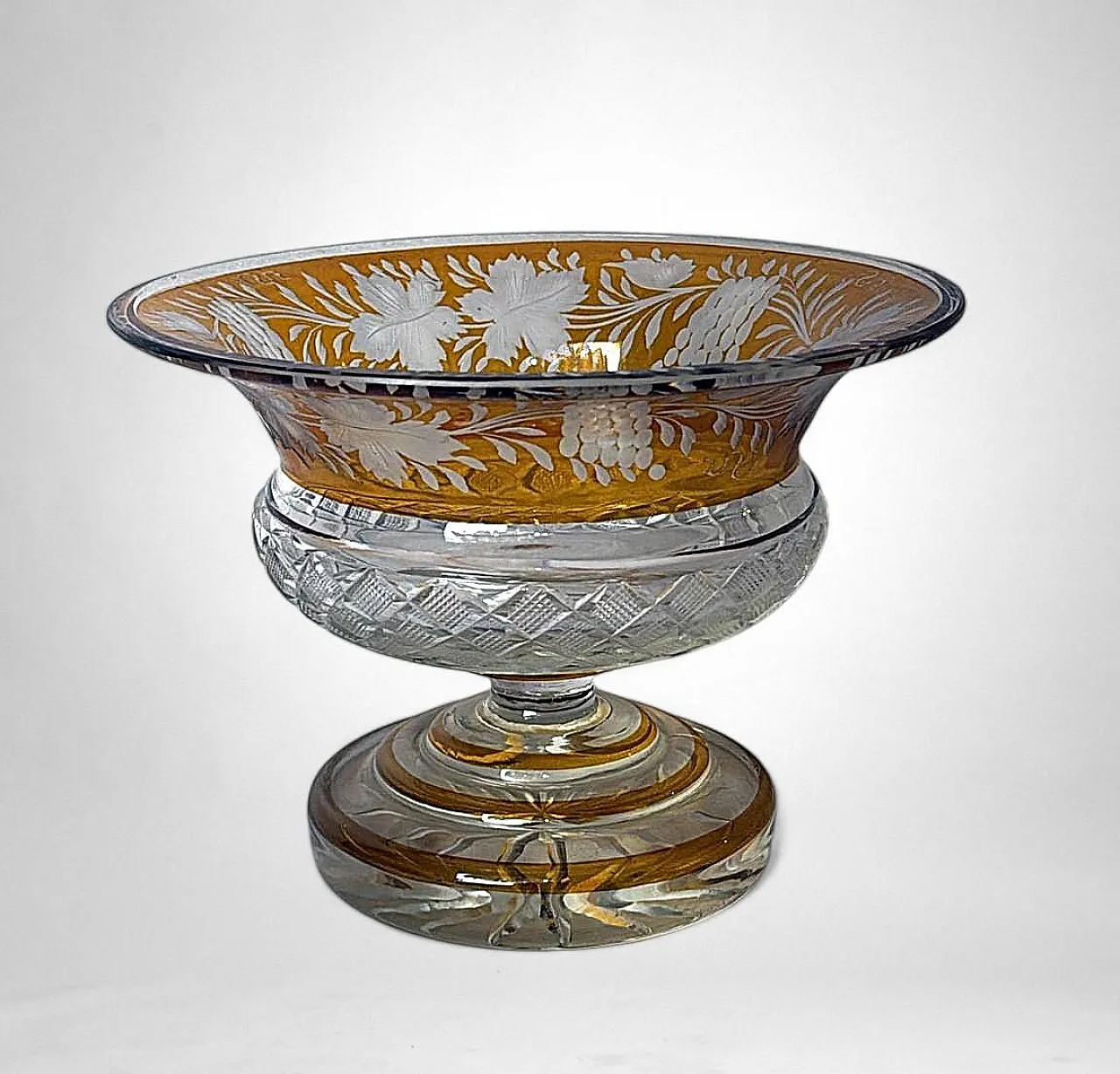 Art Deco style cut crystal bowl, mid-20th century 3