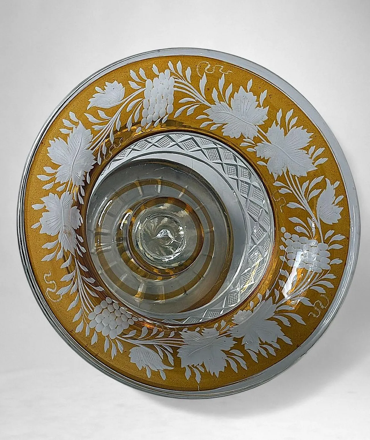 Art Deco style cut crystal bowl, mid-20th century 14