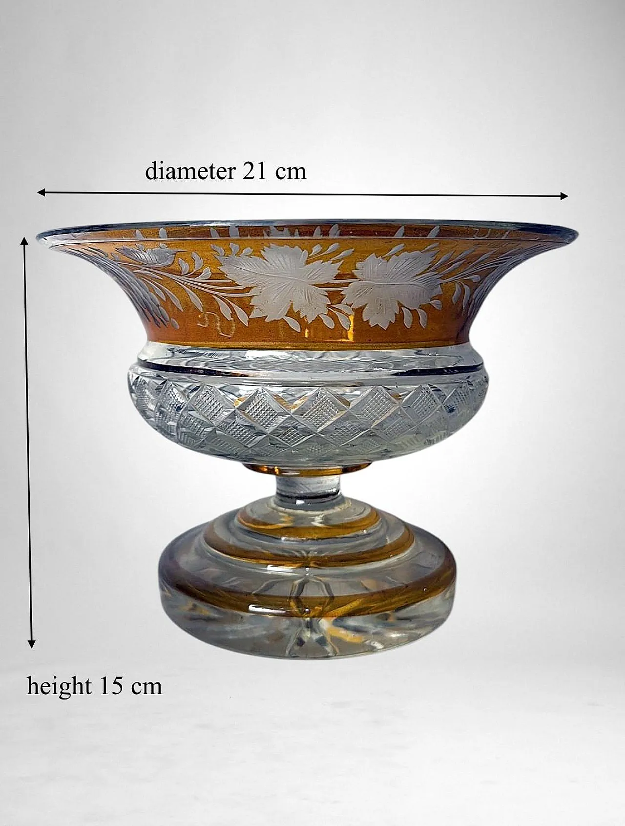 Art Deco style cut crystal bowl, mid-20th century 18