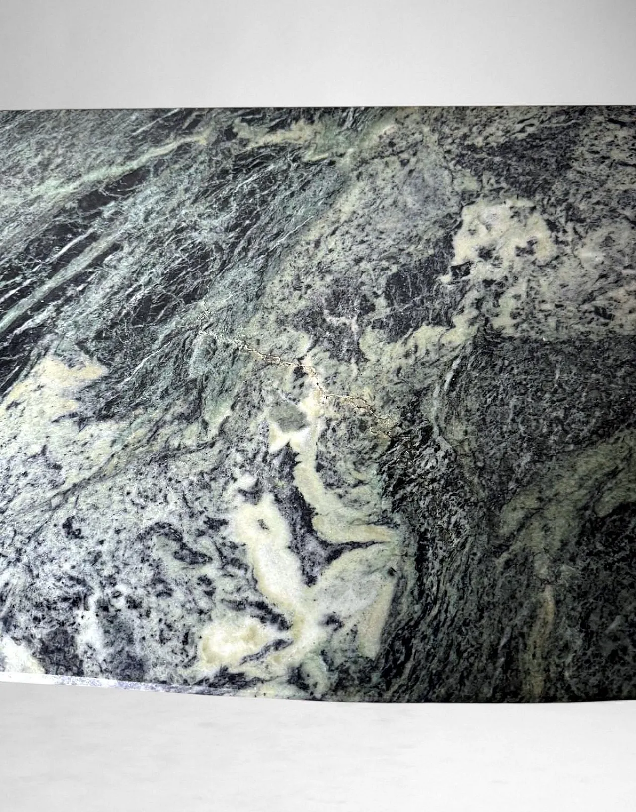 Console table in ebonized wood and Verde Alpi marble, 1950s 10