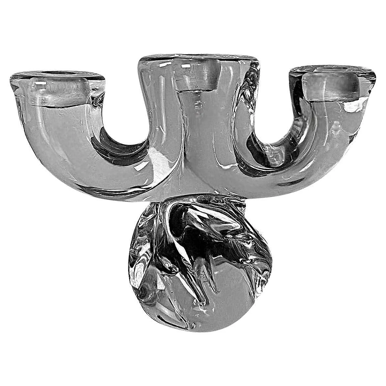 Art Deco candle holder in crystal De Vannes, 1930s 1