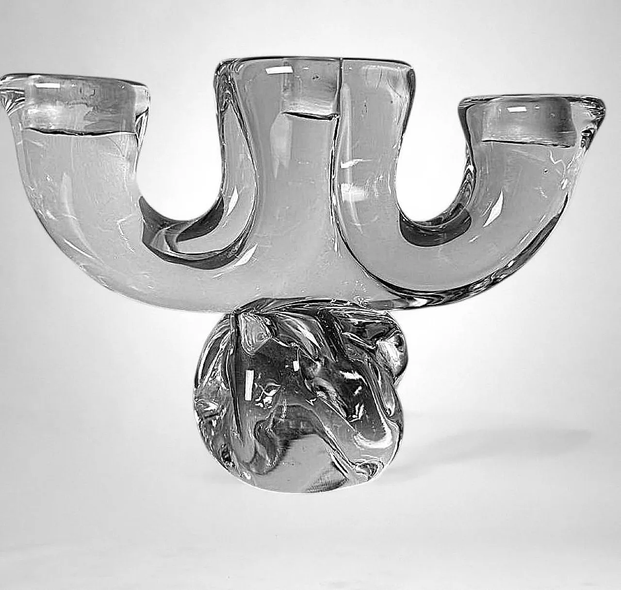 Art Deco candle holder in crystal De Vannes, 1930s 6
