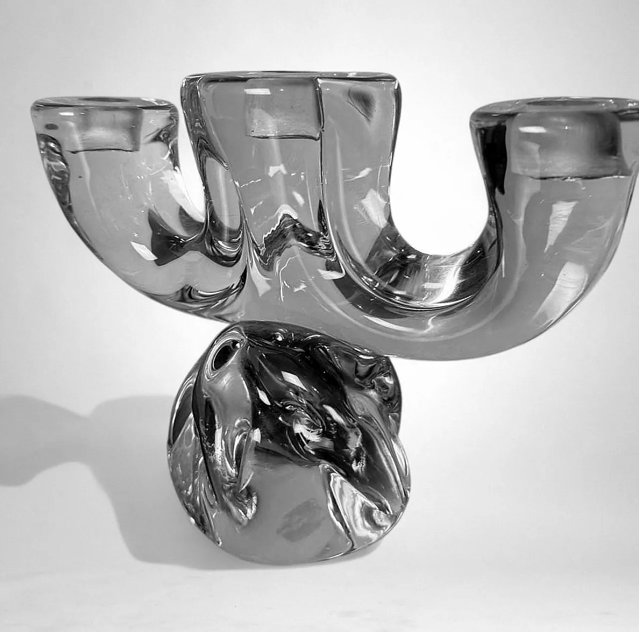 Art Deco candle holder in crystal De Vannes, 1930s 9
