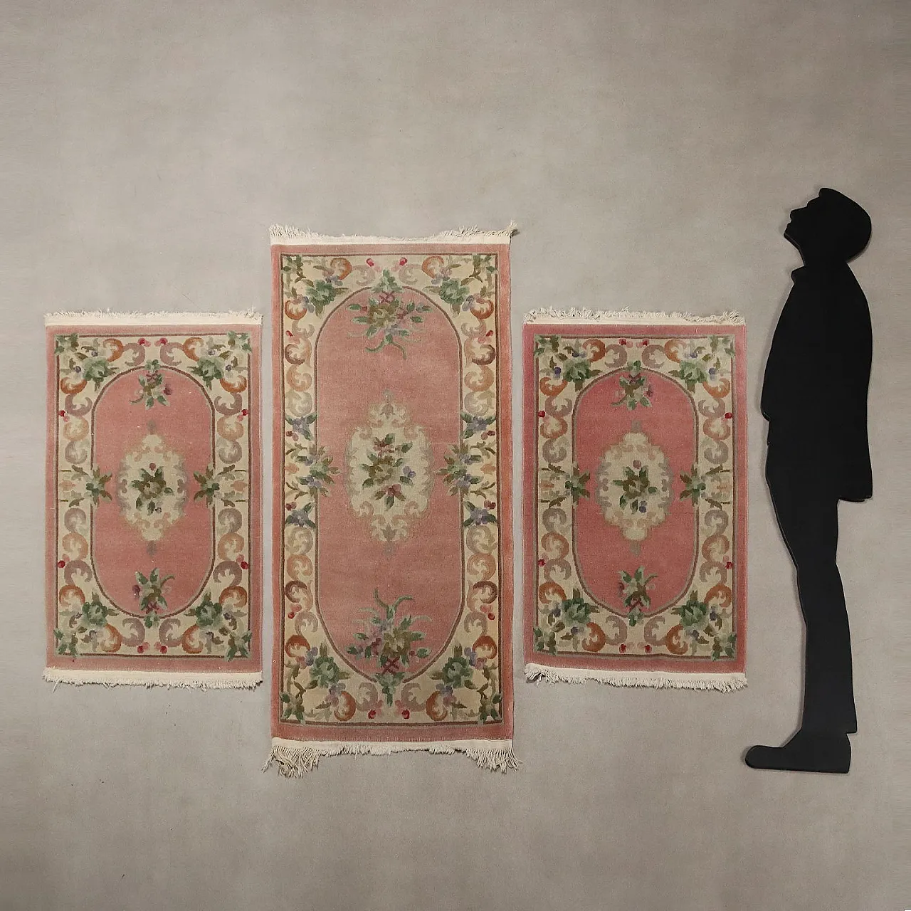 3 Tappeti Pechino, in cotone e lana, nodo grosso, fatti a mano, '900 2