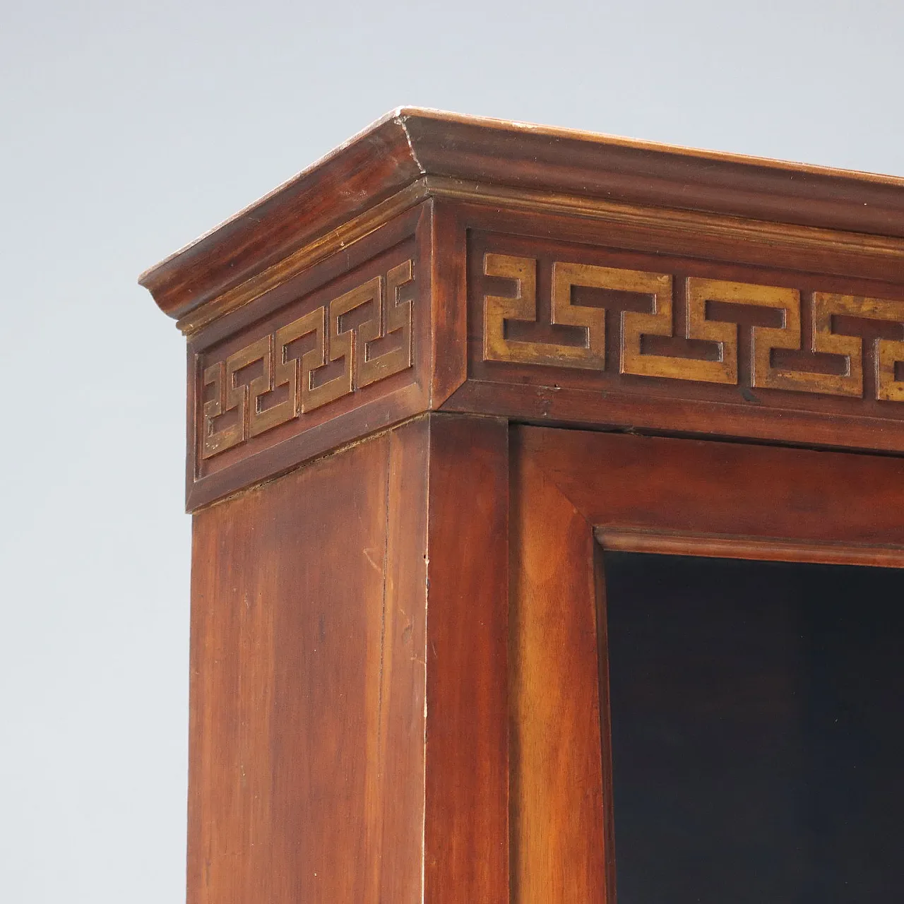 Vetrina Impero in noce con ante in vetro, primo '800 6