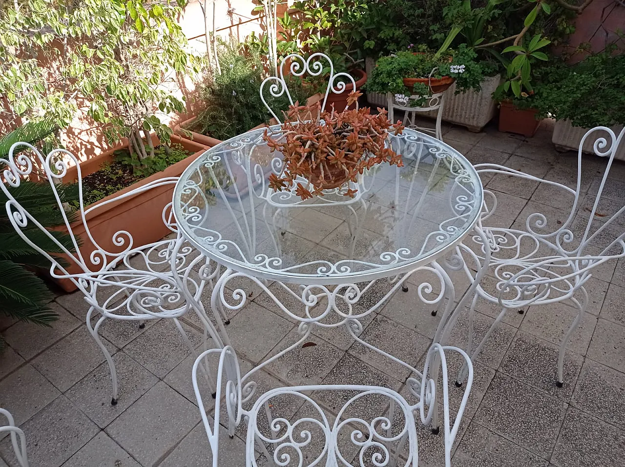 Mid-Century Italian wrought iron Garden Set, 1970s 1
