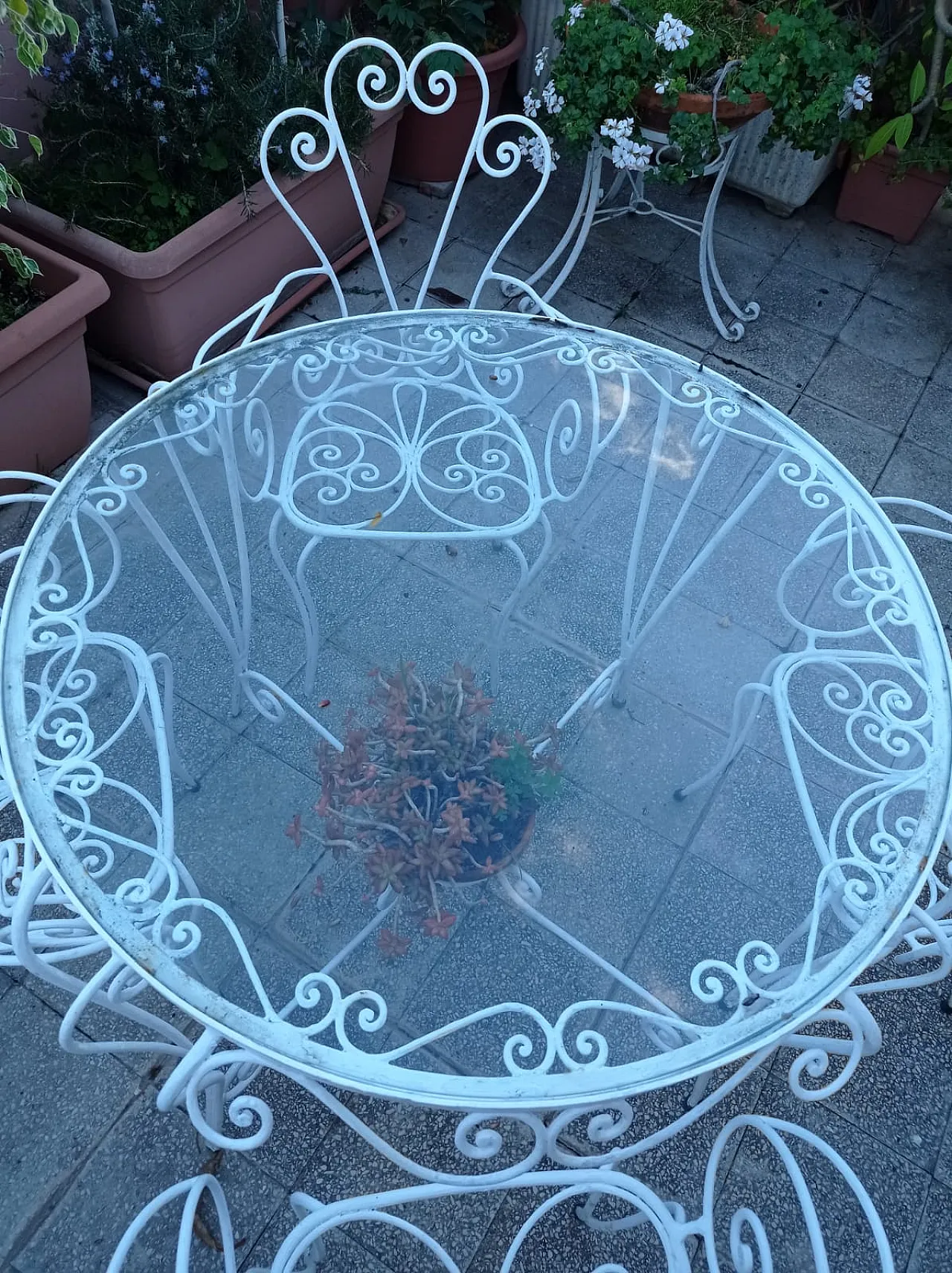 Mid-Century Italian wrought iron Garden Set, 1970s 7