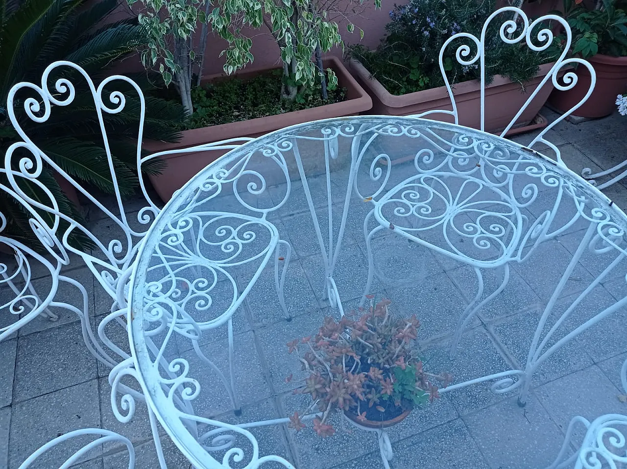 Mid-Century Italian wrought iron Garden Set, 1970s 8