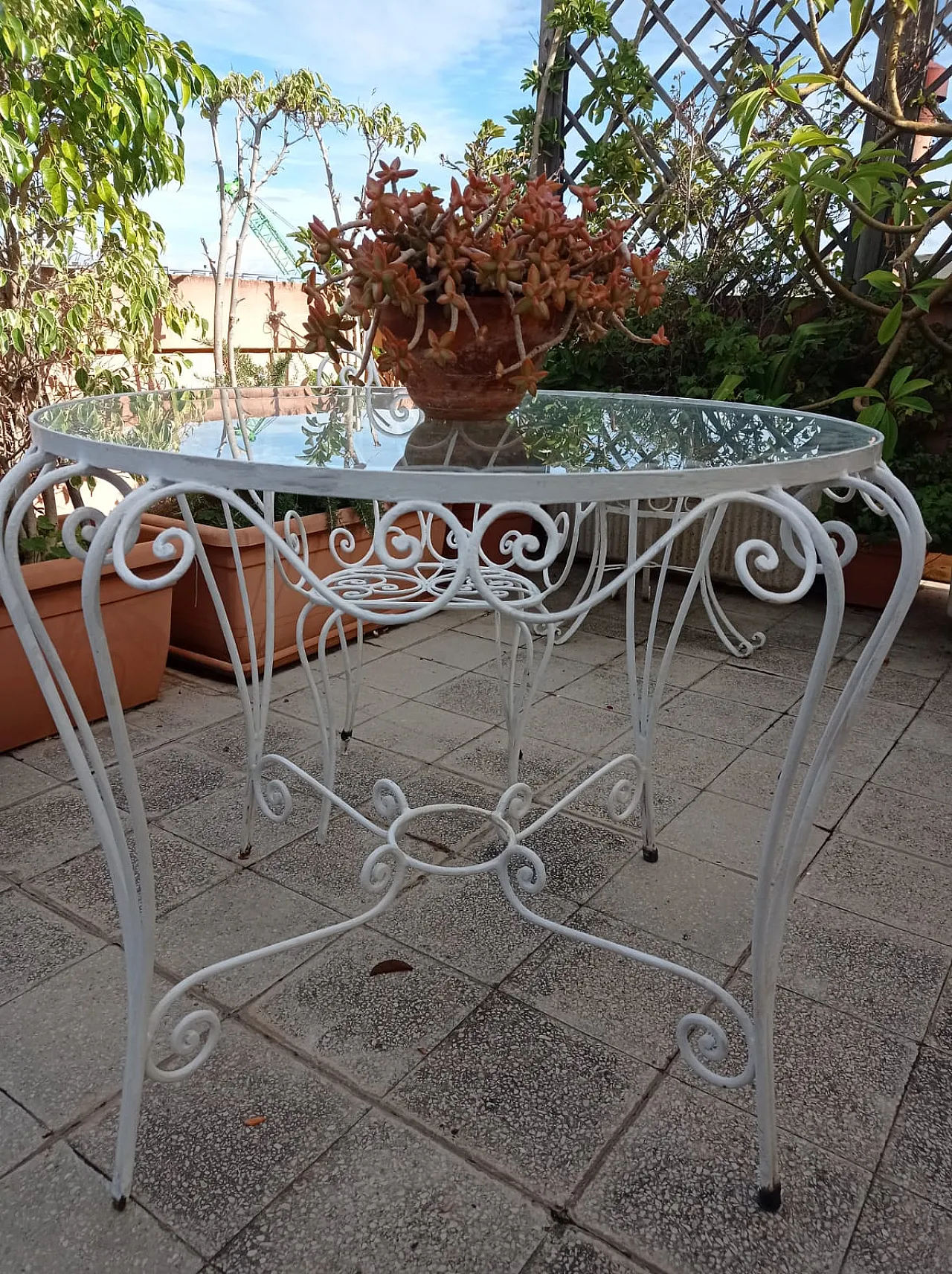 Mid-Century Italian wrought iron Garden Set, 1970s 9