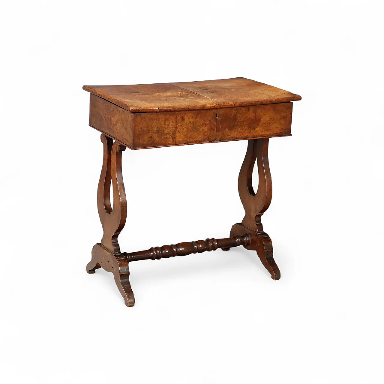 Tavolo da lavoro in noce e all'uncinetto, metà '800 8