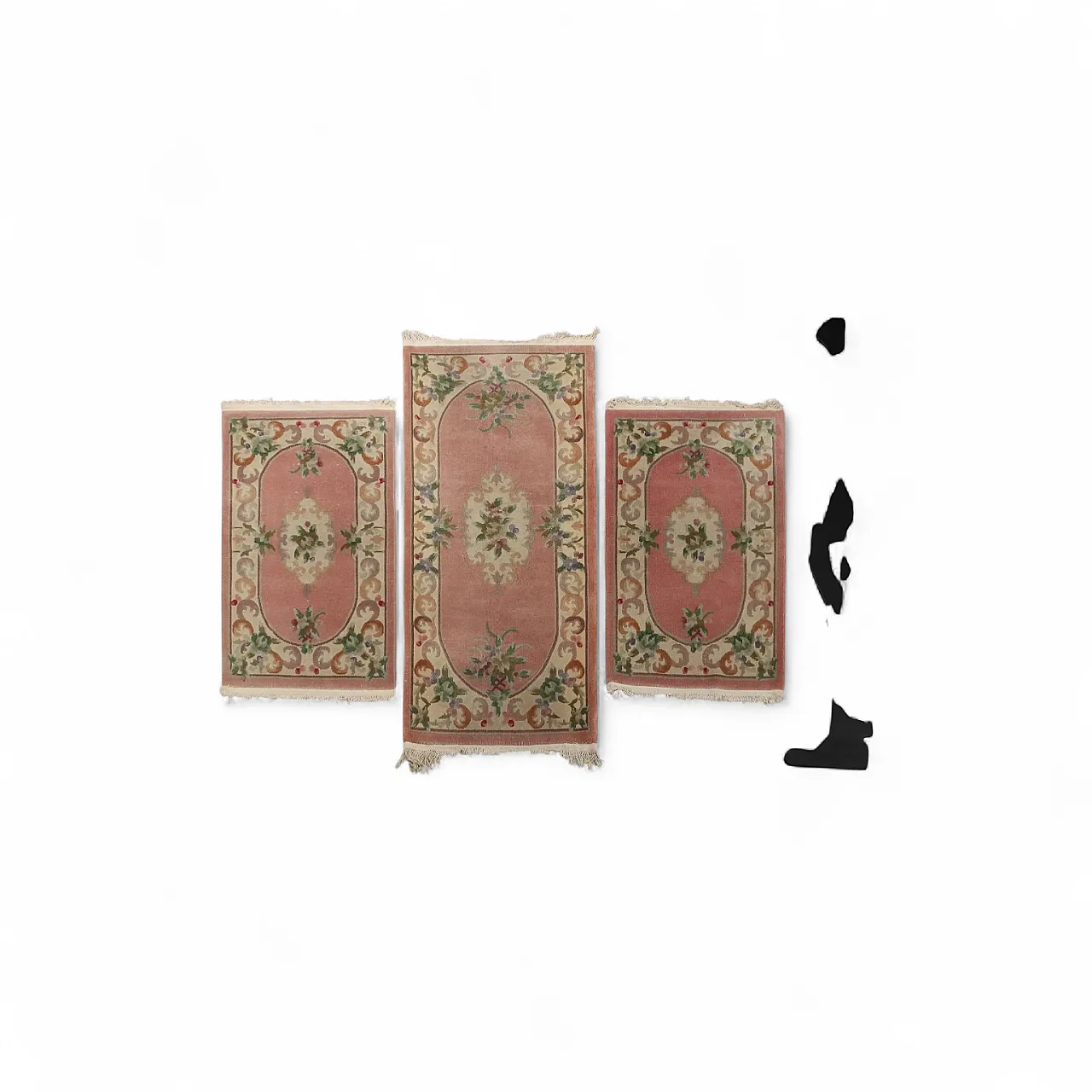 3 Tappeti Pechino, in cotone e lana, nodo grosso, fatti a mano, '900 8