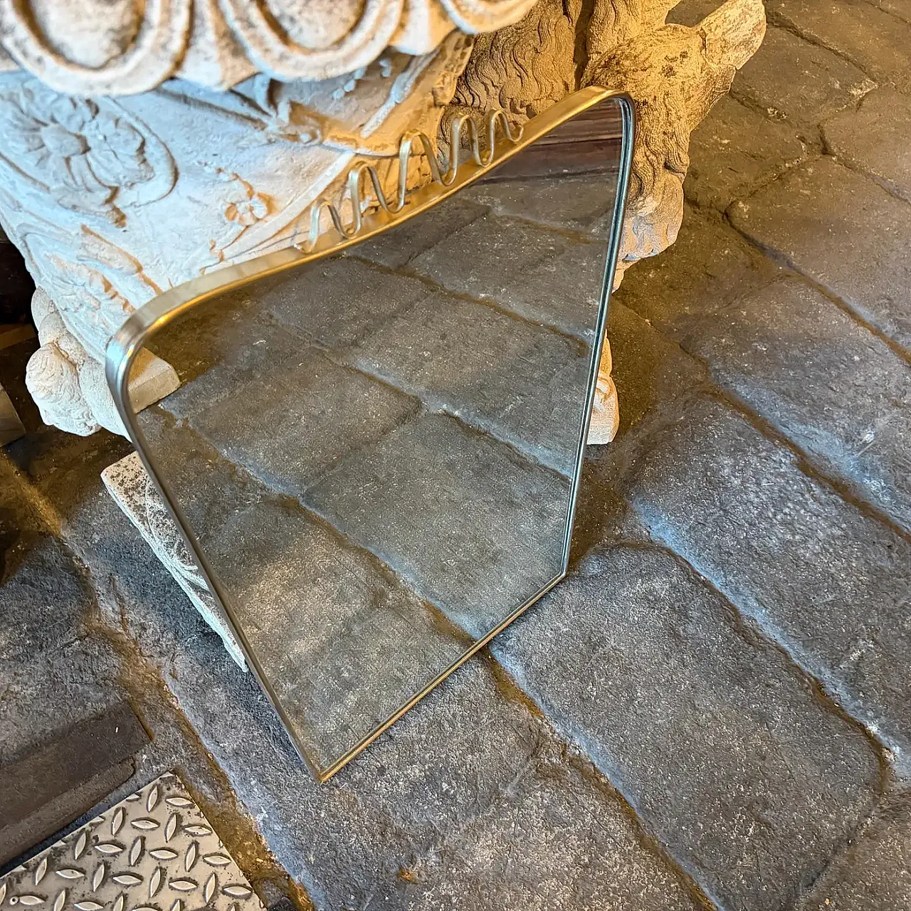 Specchio da parete in ottone di Gio Ponti, anni '50 3