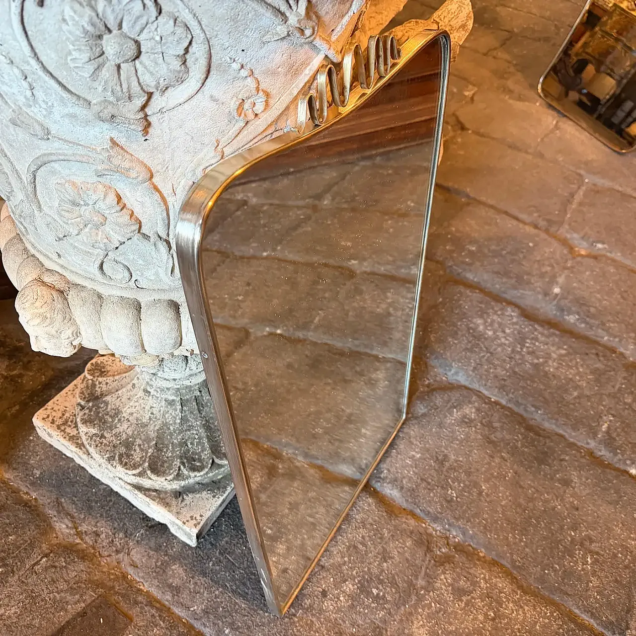 Specchio da parete in ottone di Gio Ponti, anni '50 4