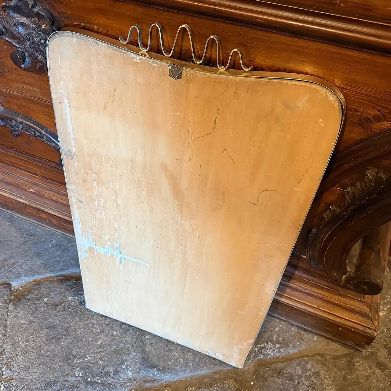 Specchio da parete in ottone di Gio Ponti, anni '50 7