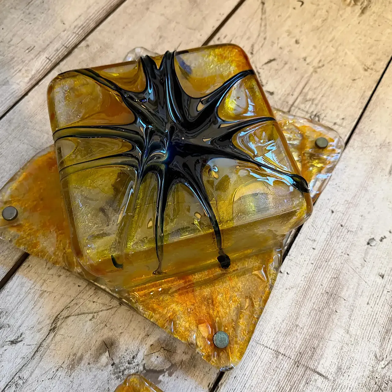 Pair of Murano glass chandeliers by Mazzega, 1970s 3