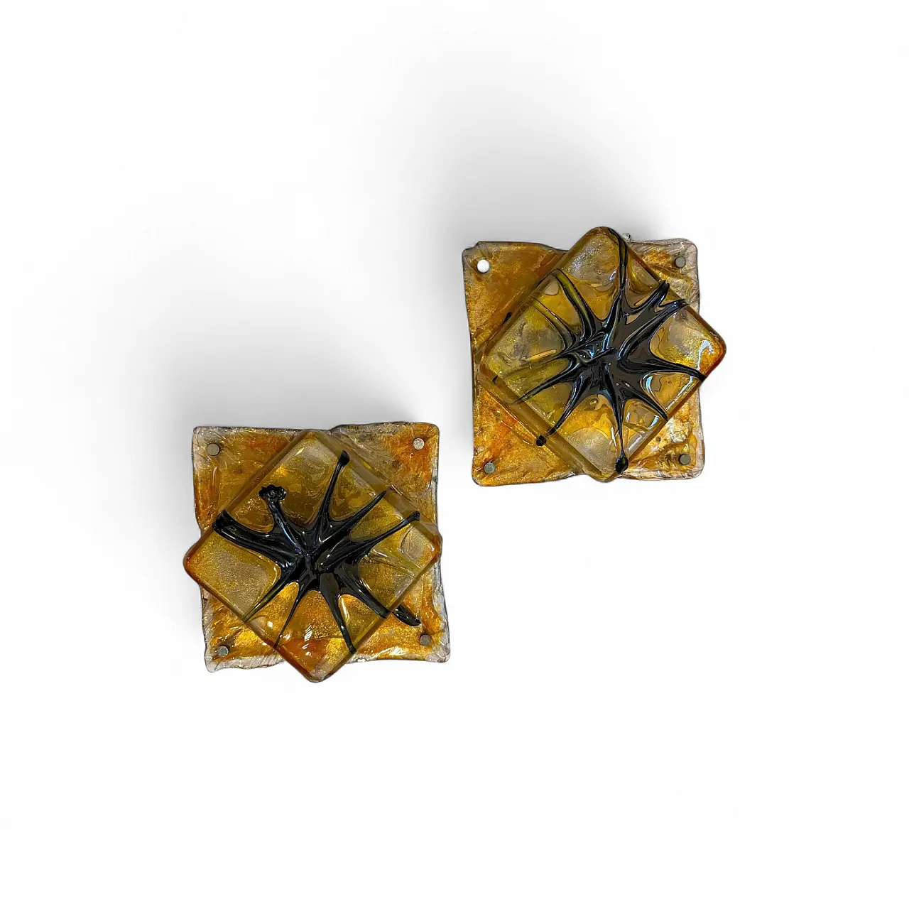 Pair of Murano glass chandeliers by Mazzega, 1970s 10