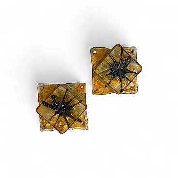 Pair of Murano glass chandeliers by Mazzega, 1970s