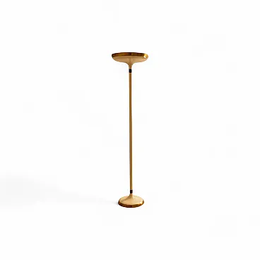 Lampada da terra in ottone e metallo, anni '70