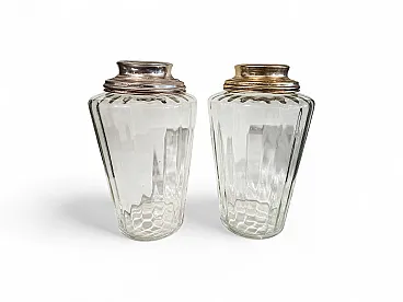 Coppia di vasi in vetro soffiato, anni '40