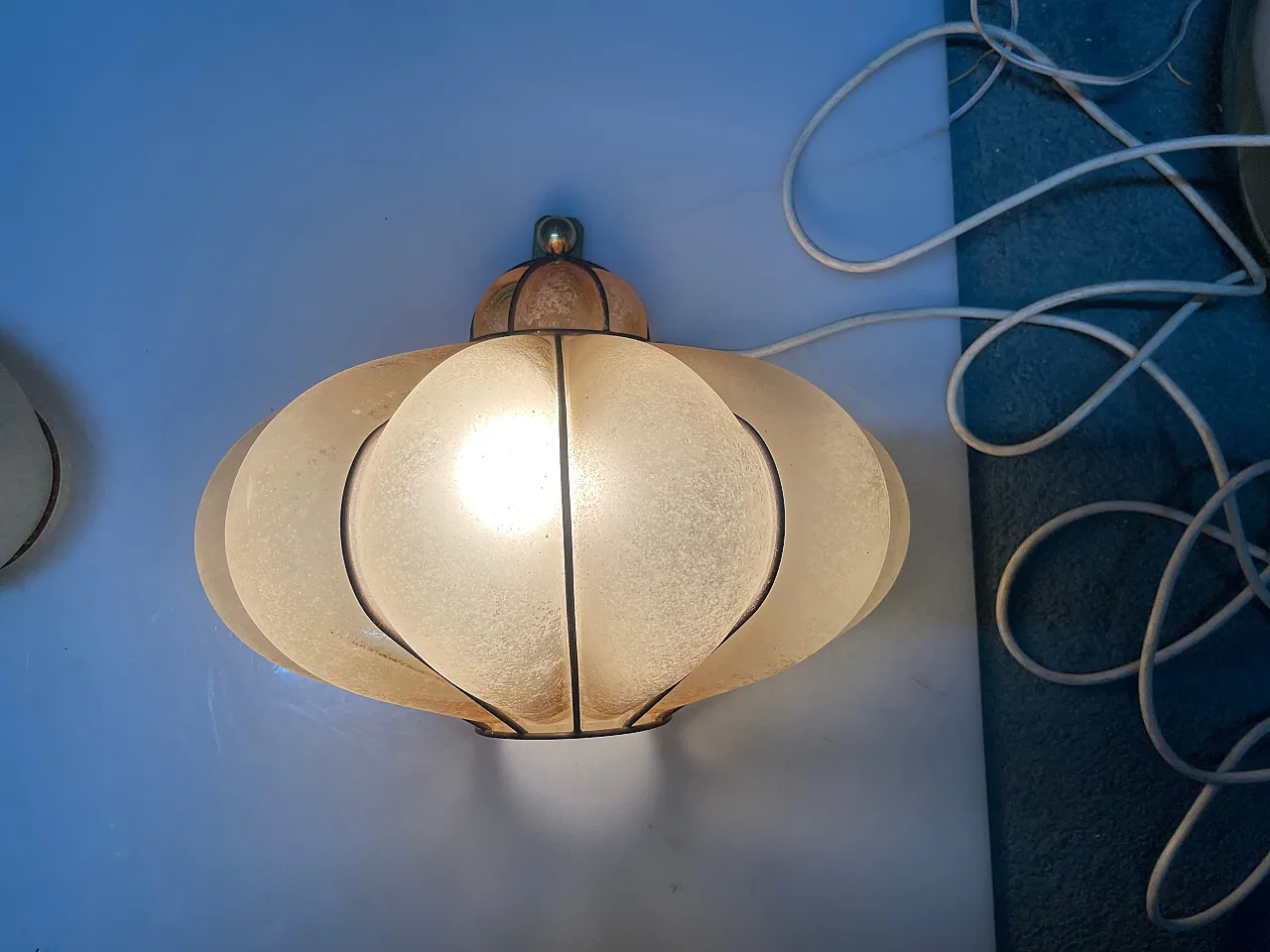 Italian wrought iron and Murano glass wall sconce, 1960s, set of 2 3