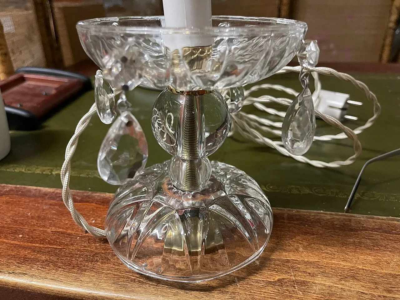 Crystal table lamps, Italy, 1960s, set of 2 7