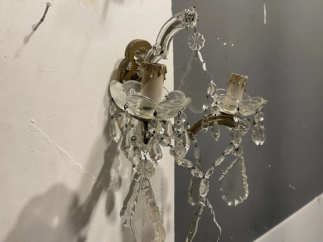 Pair of crystal sconces, 1920s 2