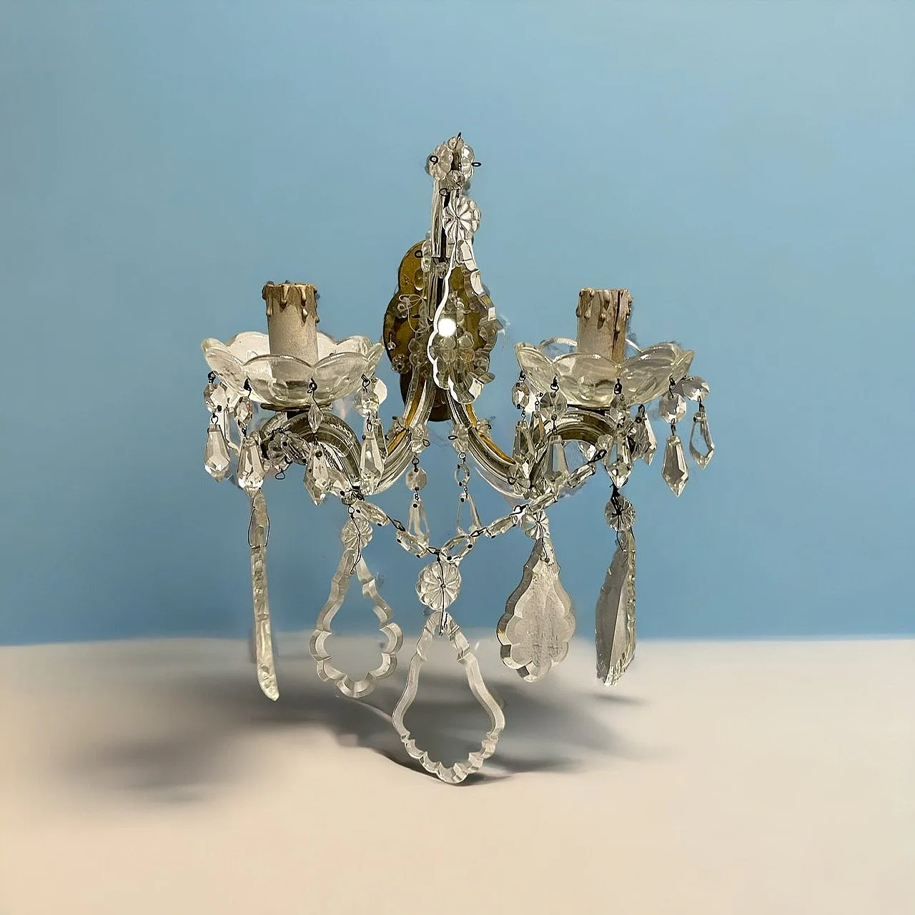 Pair of crystal sconces, 1920s 4