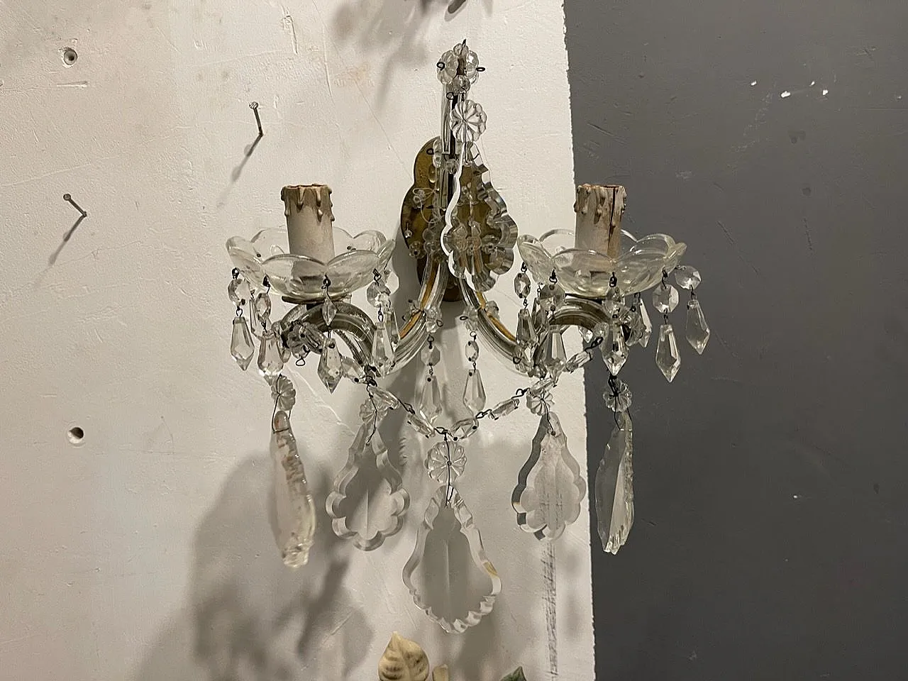 Pair of crystal sconces, 1920s 8