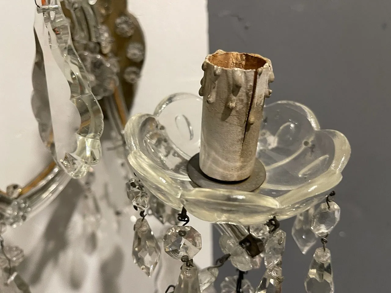 Pair of crystal sconces, 1920s 9