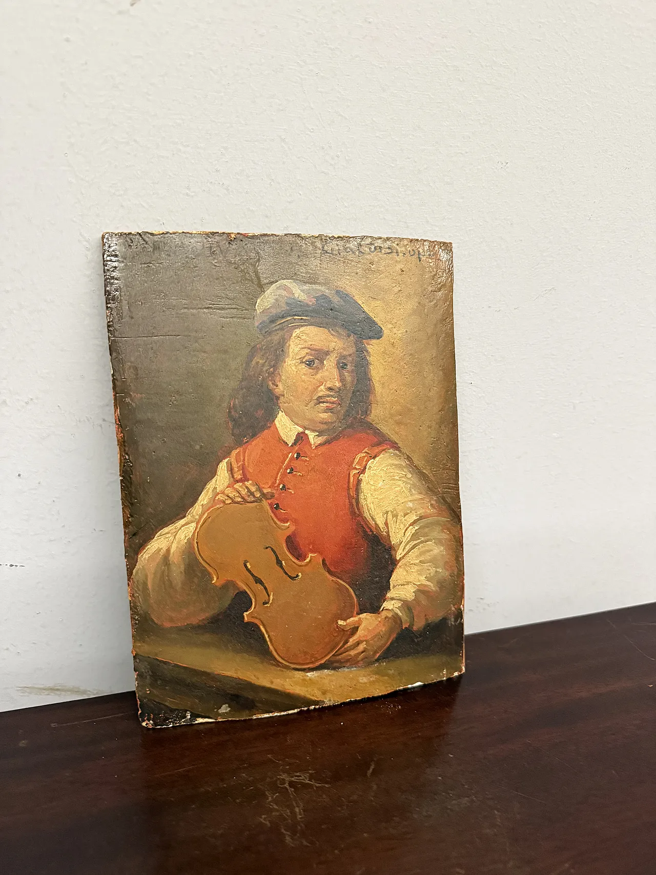 Dipinto con liutaio, '800 1