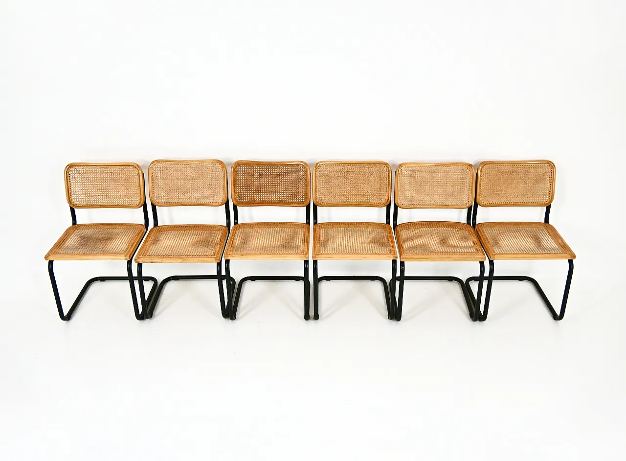 6 Sedie da pranzo stile B32 di Marcel Breuer, anni '90 7