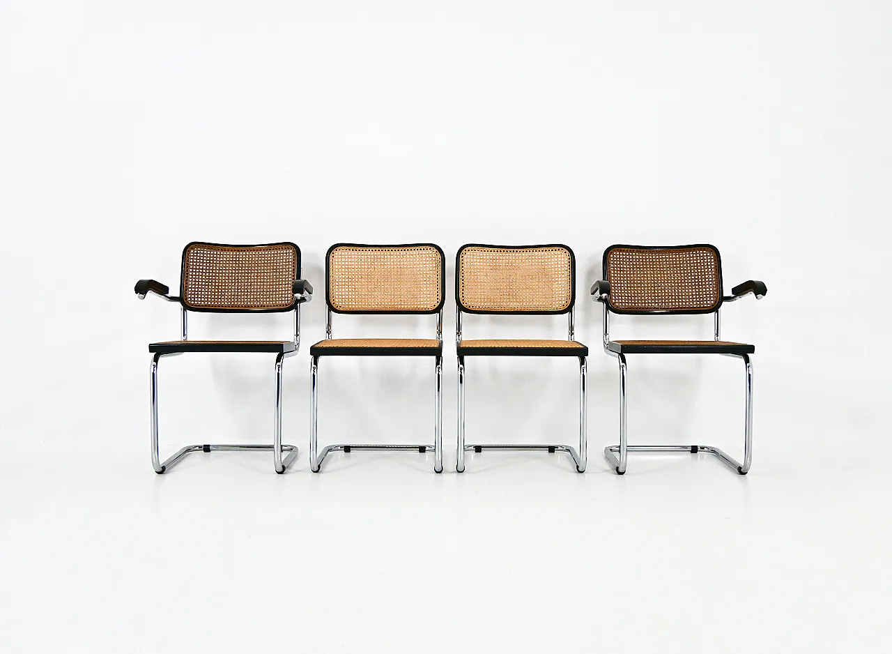 4 Sedie da pranzo stile B32 di Marcel Breuer, anni '90 3