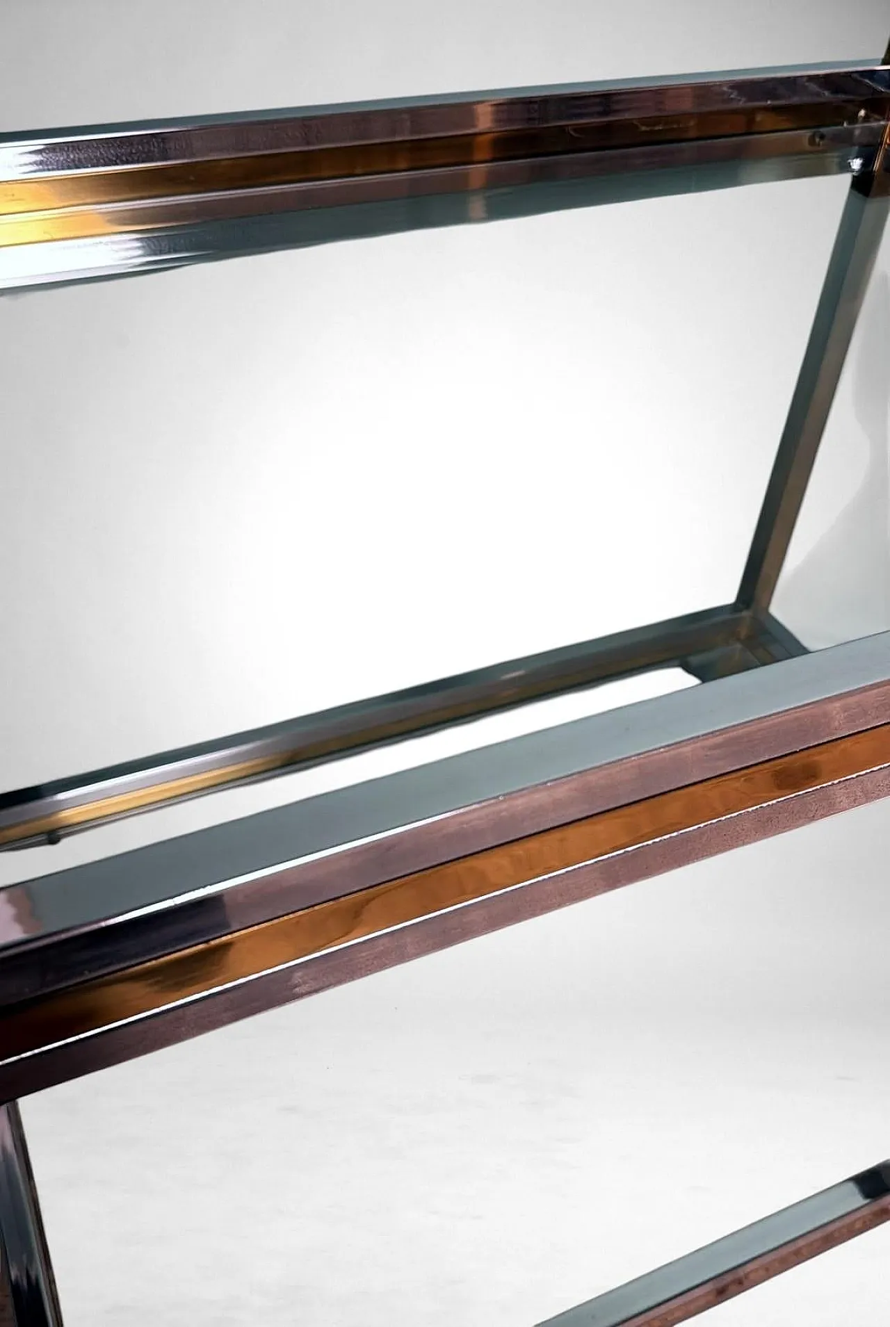 Romeo Rega brass and steel bar cart, 1960s 9