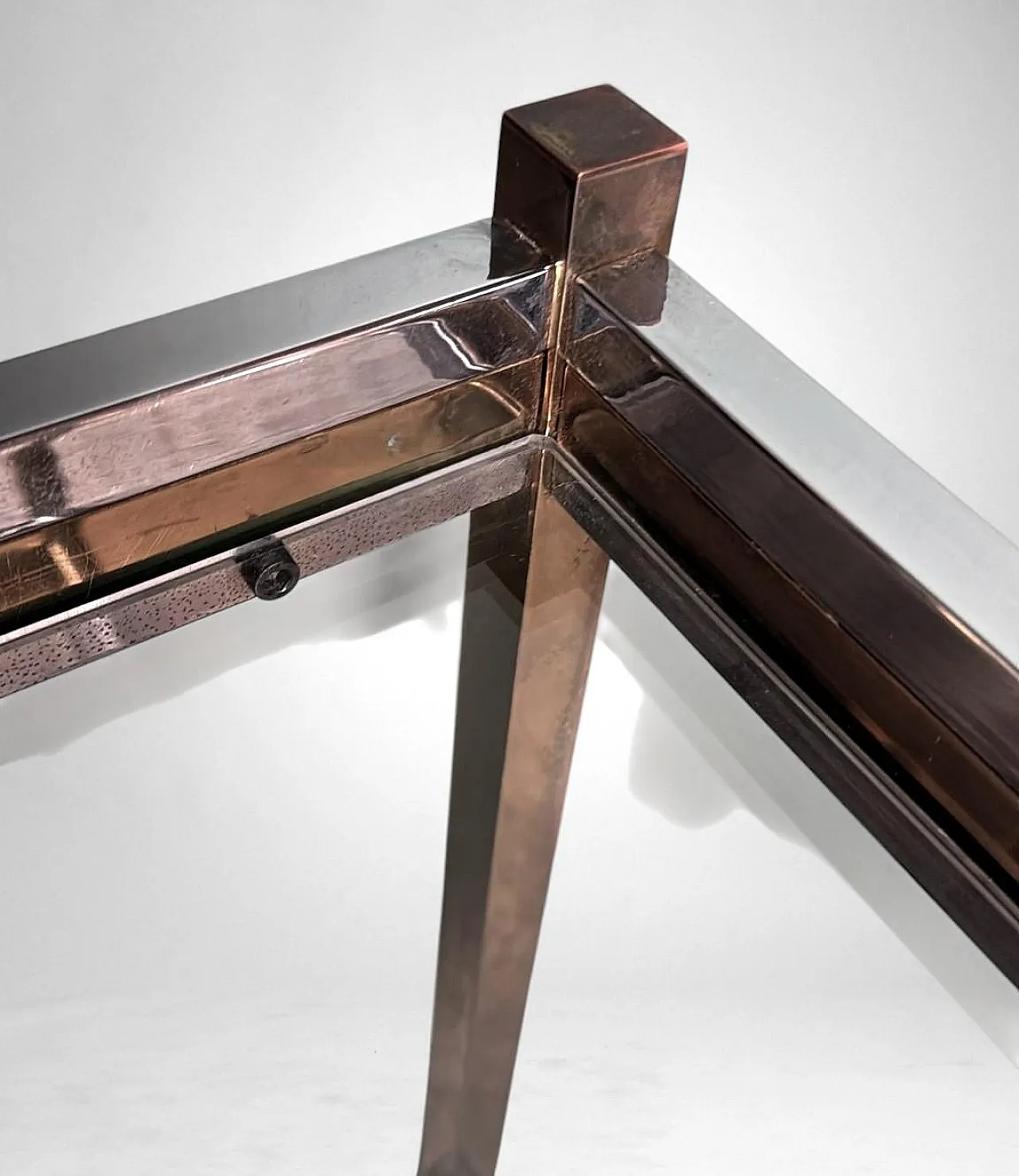 Romeo Rega brass and steel bar cart, 1960s 14